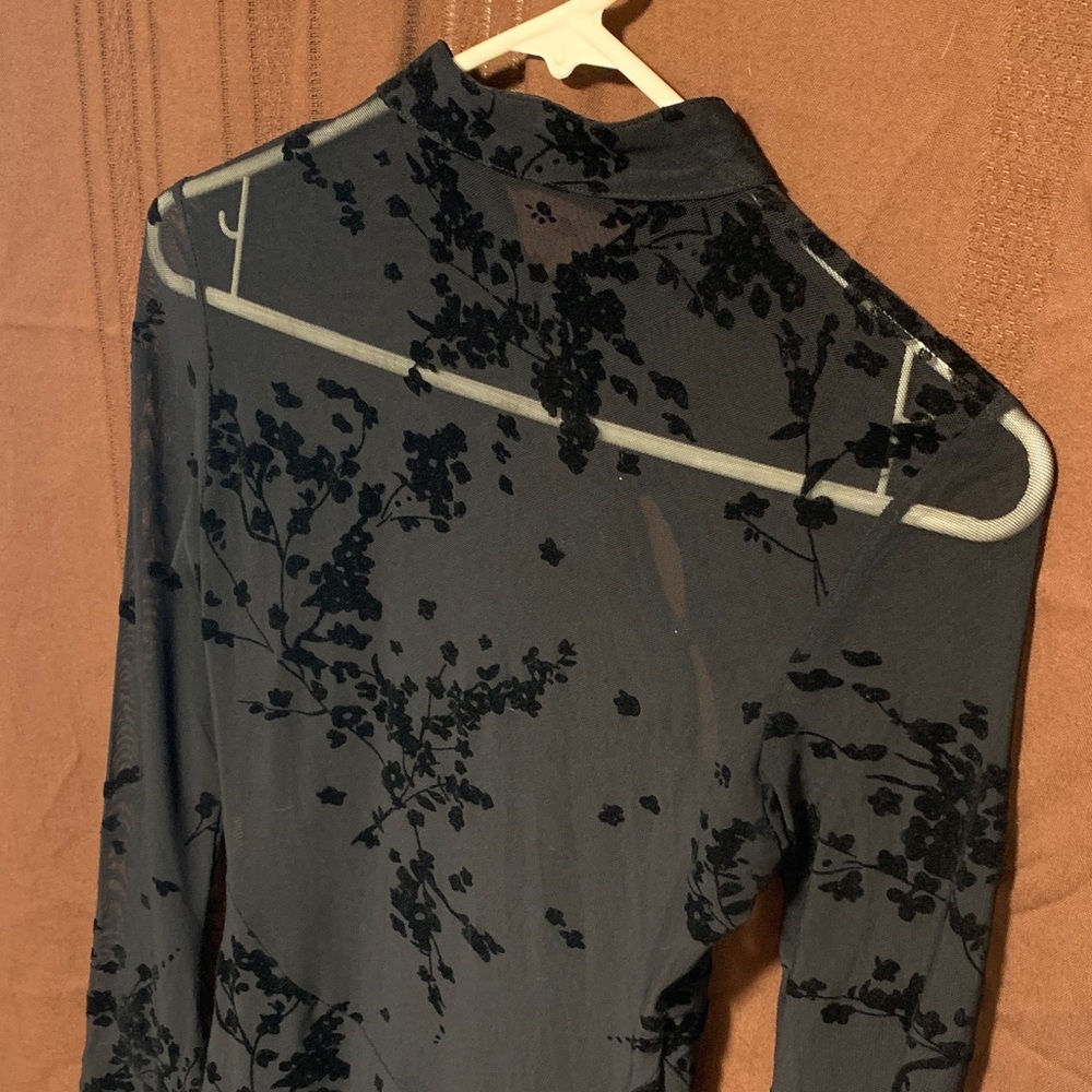 Sheer Black Floral Women's Dress - Picture 8 of 8